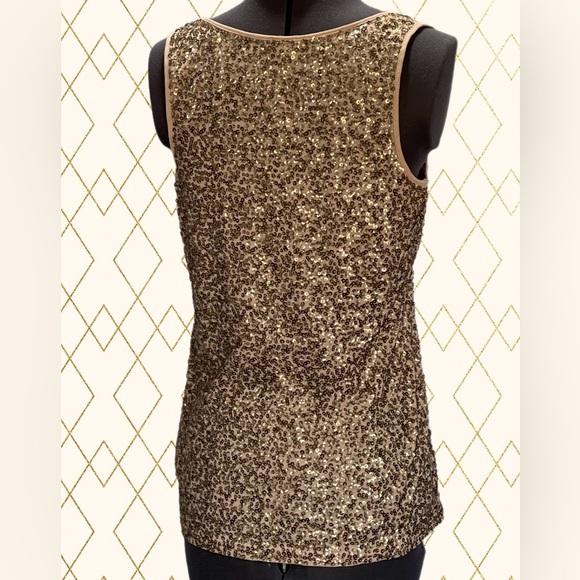 J. Crew Peach Tank Top With All Over Gold Sequins Size S - Picture 3 of 6